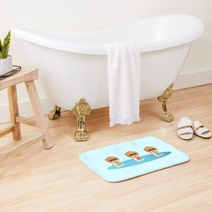 Image of bath and surfer design bath mat