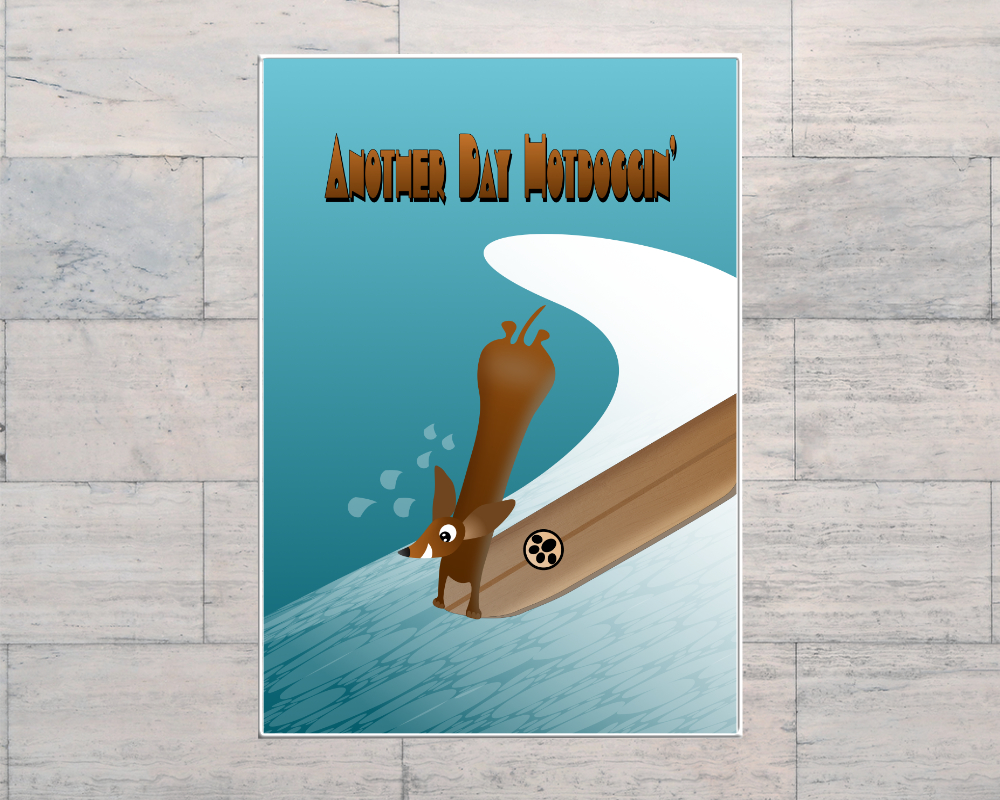 another-day- hotdoggin-dachshund-surfing-marble