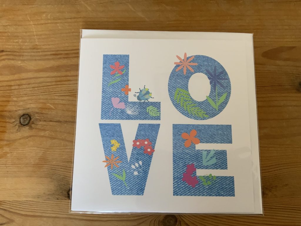 LOVE text greeting card